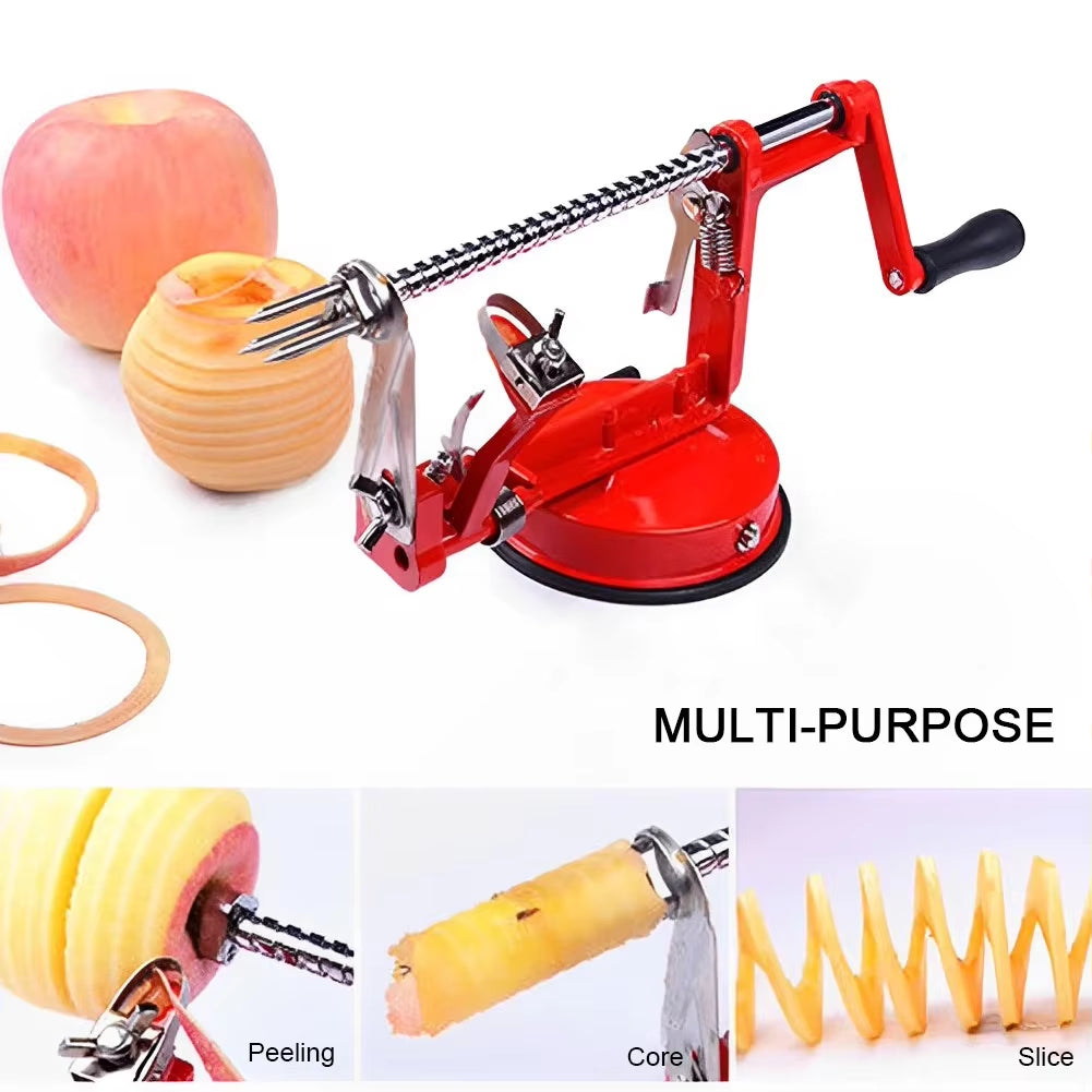 Apple Peeler 3 in 1 Stainless Steel Core Slice Cutter Hand-Cranked Fruit Peeler Slicing Tools Kitchen Apple Slicer Corer Cutter