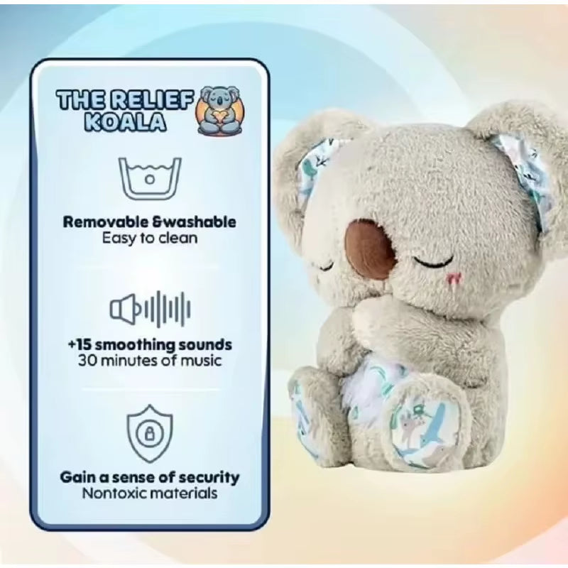 Kawaii Stitch Plush Doll Baby Sleeping Companion Sound Soothing Musical Kawaii with Air Bag and Light Doll Breathing Toys Gifts