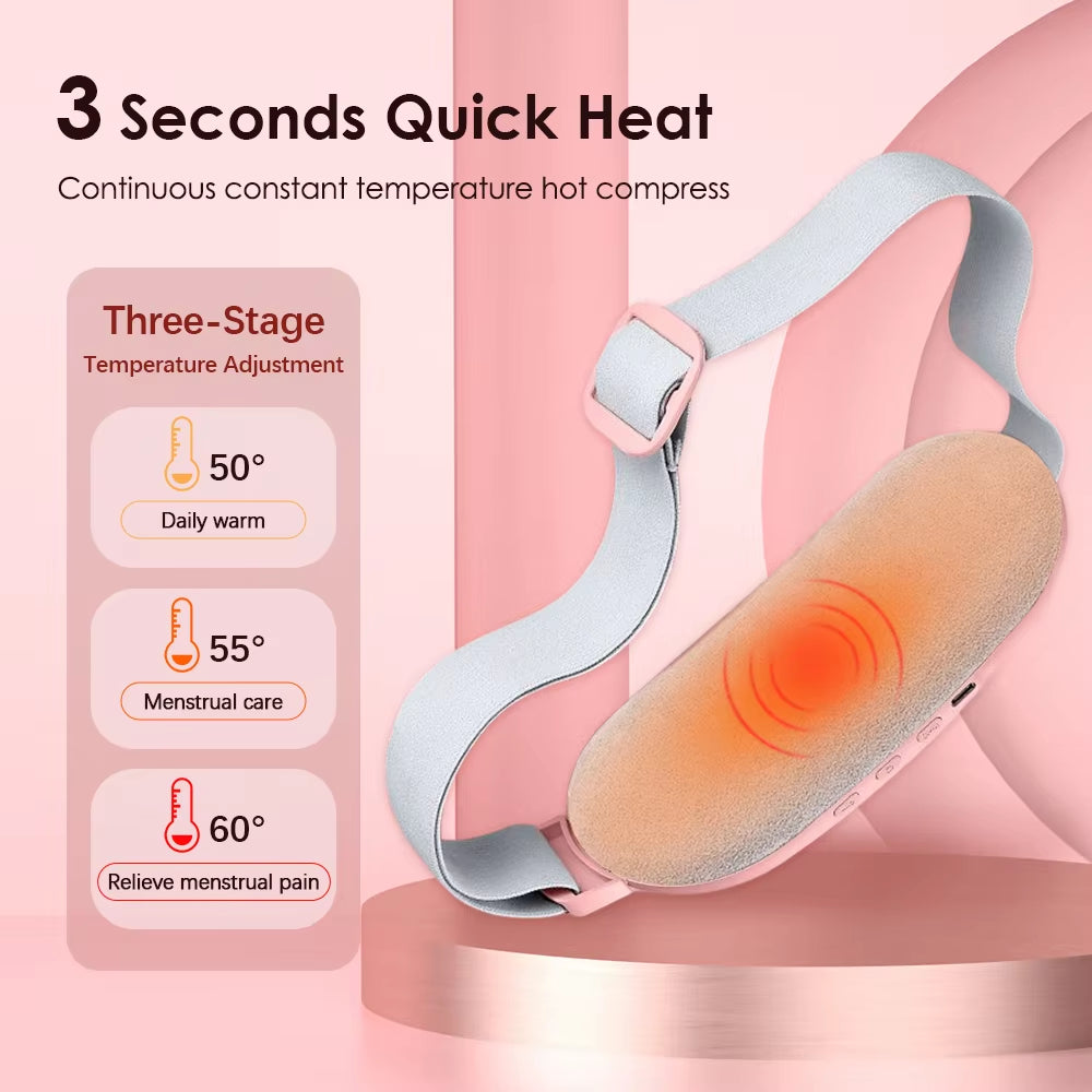 Lady Menstrual Heating Pad Warm Palace Belt Relieve Menstrual Hot Compress Massager Uterus Cold Dysmenorrhea Relieving Belt