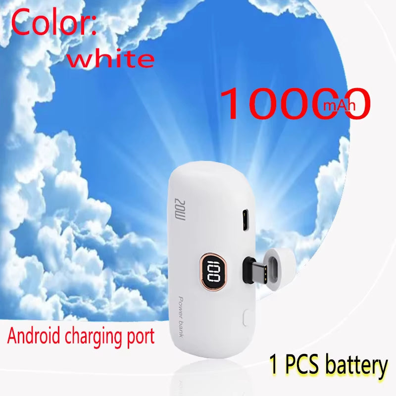 Capsule Mini Wireless Power Bank Large Capacity 10000Mah Fast Charging Power Bank Emergency External Battery for Iphone Type-C