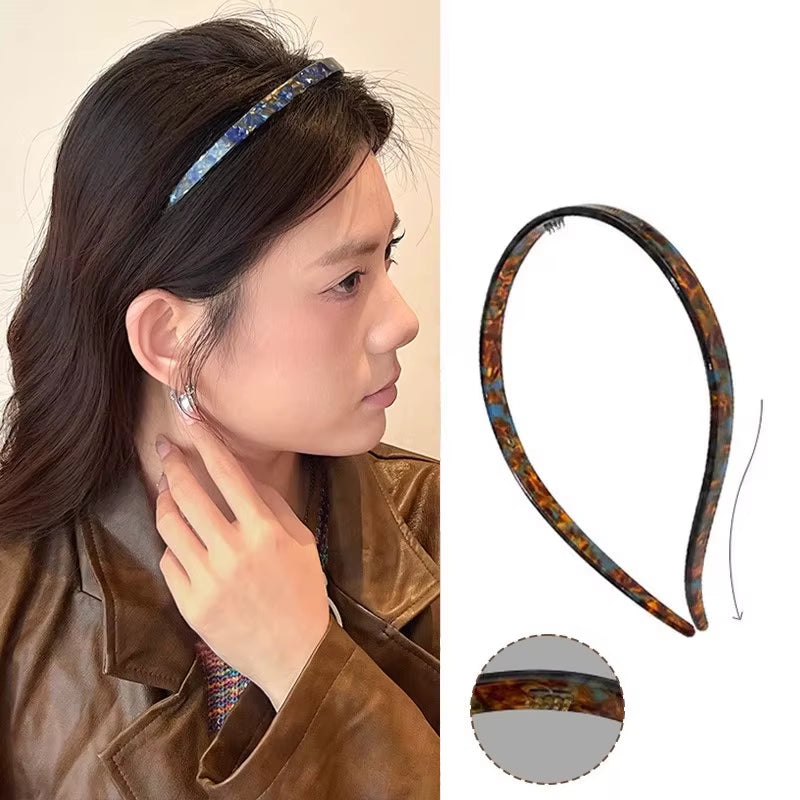 New Luxury Acetic Acid Print Hairbands for Women Sweet Hair Ornament Premium Sense Headband Hair Hoop Fashion Hair Accessories