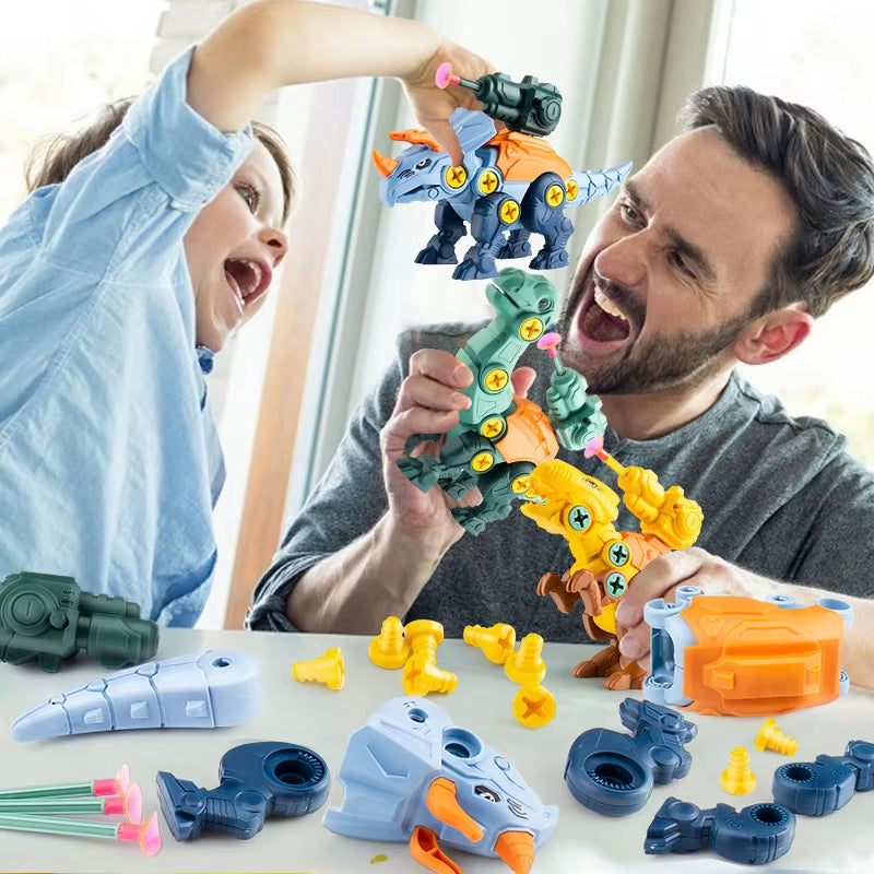 3 In1 DIY Screwing Dinosaurs Baby Toys for 3 Years Old Assembly Nuts Model Sets Safe Blocks Early Educational Toddler for Kids