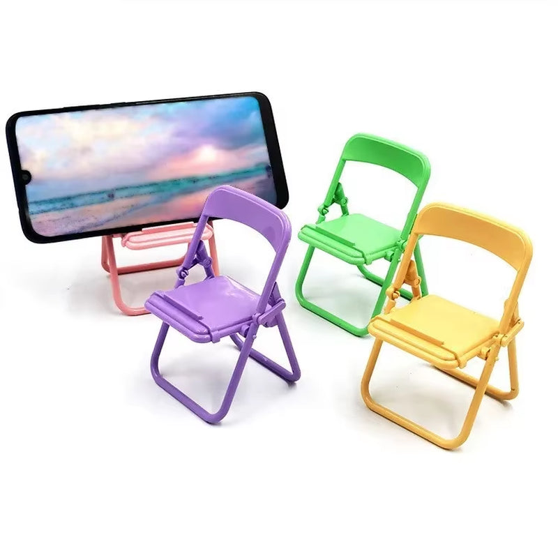 Foldable Lazy Mobile Phone Holder Cute Sweet Creative Desktop Mini Chair Stand Can Be Used as Decorative Ornaments