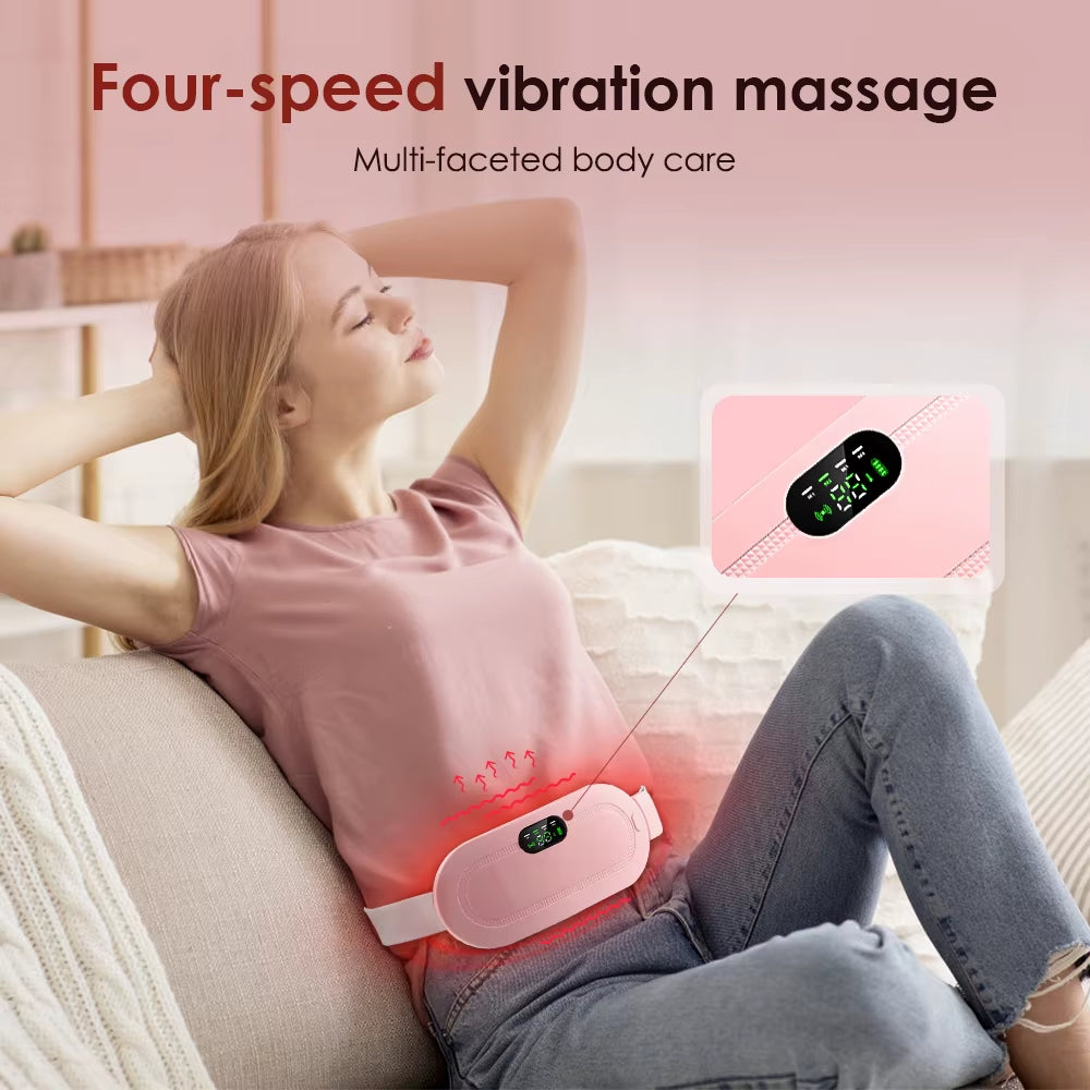 Lady Menstrual Heating Pad Warm Palace Belt Relieve Menstrual Hot Compress Massager Uterus Cold Dysmenorrhea Relieving Belt