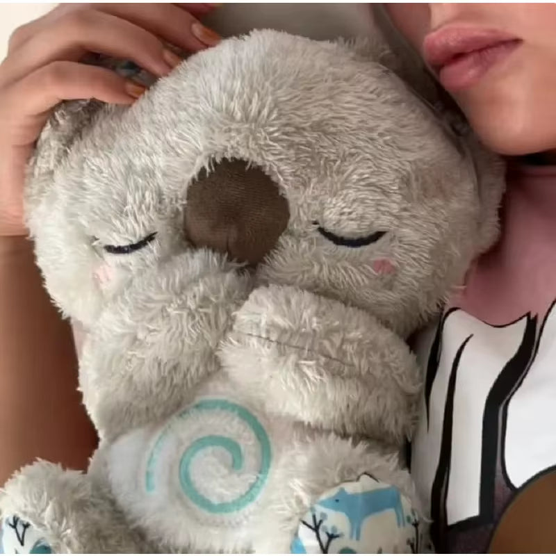 Kawaii Stitch Plush Doll Baby Sleeping Companion Sound Soothing Musical Kawaii with Air Bag and Light Doll Breathing Toys Gifts