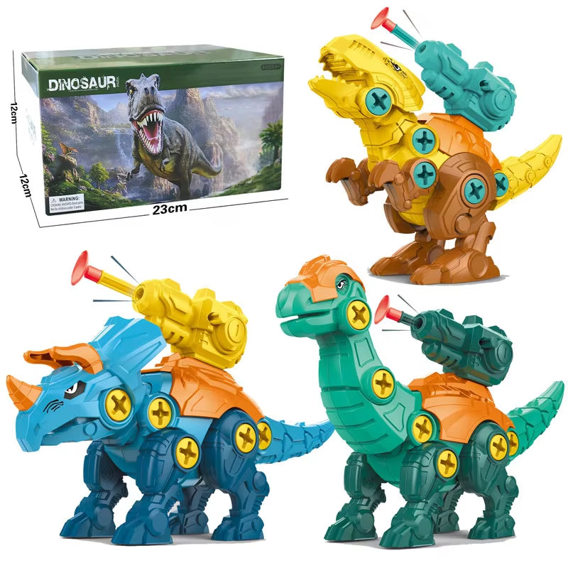 3 In1 DIY Screwing Dinosaurs Baby Toys for 3 Years Old Assembly Nuts Model Sets Safe Blocks Early Educational Toddler for Kids