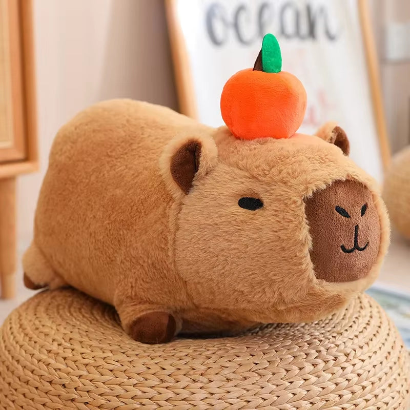 Capybara Plush Toy Simulation Capibara with Turtle Backpack Fluffy Doll Stuffed Animals Bubble Pendant Funny Christmas Gift Kids