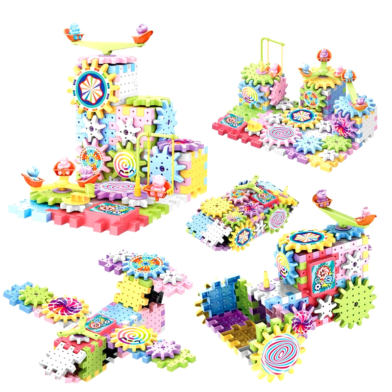 Hot 83-263 PCS Electric Gears 3D Puzzle Model Building Kits Plastic Brick Blocks Educational Toys for Kids Children Xmas Gifts