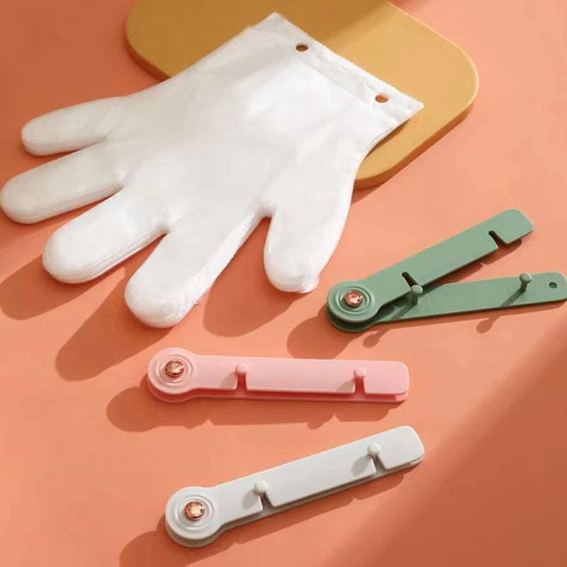 Kitchen Wall Mounted Disposable Gloves Dispenser Punch-Free Gloves Clip Cabinet Glove Storage Holder Kitchen Organizer