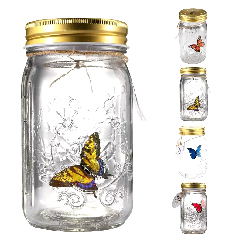 1PC LED Animated Butterfly in a Jar Fluttering Amazing Collection Battery Operated