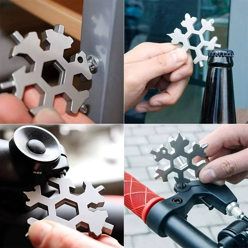 Portable EDC Multifunction Torque Snowflake Wrench Alloy Steel Hexagonal Universal 18 in 1 Octagonal Screwdriver Household Tool