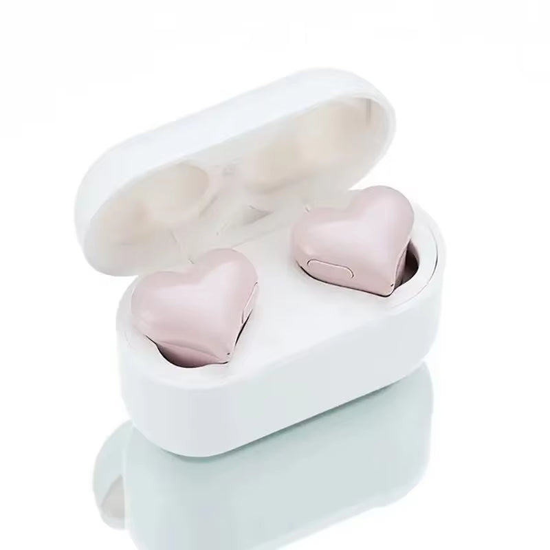 New Arrived Bluetooth Wireless Headphones Heart Shaped Earphones Woman Music Sport Earphone High Quality Heart Earbuds Girl Gift