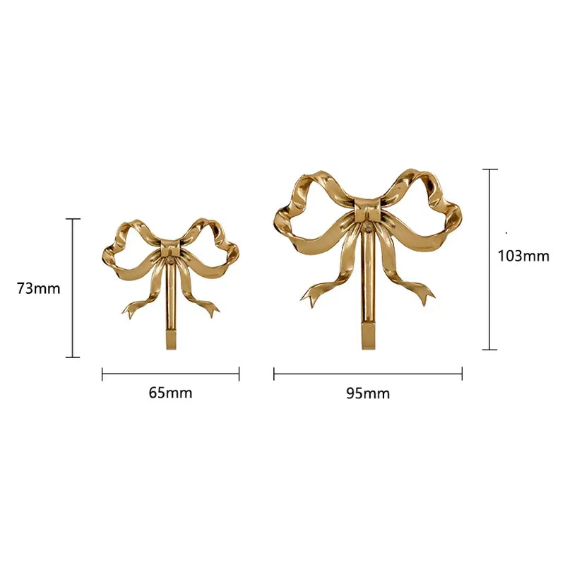 Nordic Retro Clothes Hook Coat Hook Bedroom Porch Bathroom Decoration Luxury Solid Brass Bow Shape Wall Hook