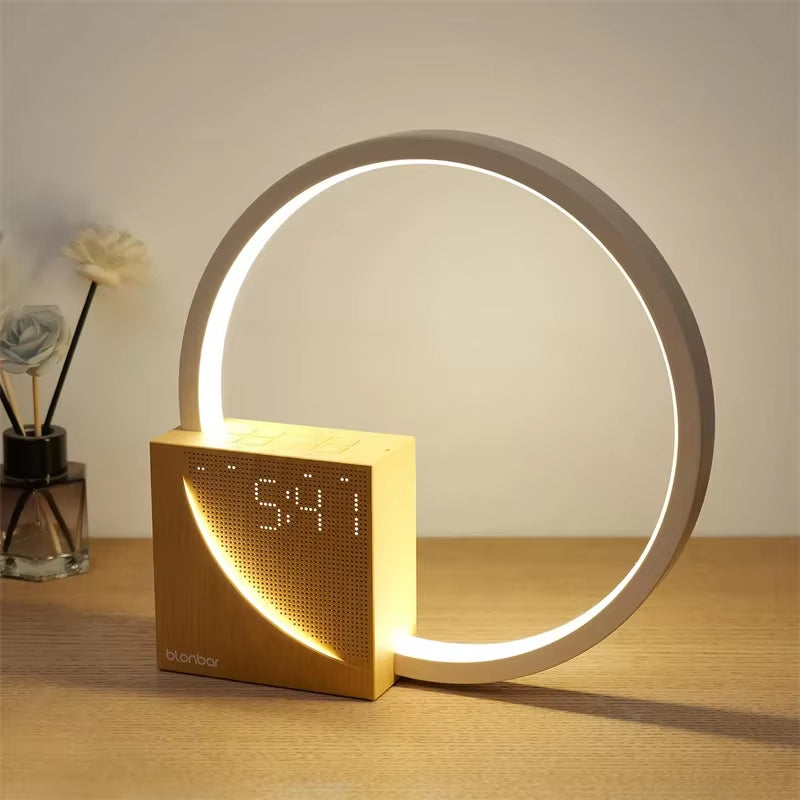 Bedside Lamp Touch Table Lamp Night Lights with Natural Sounds Desk Lamp with Alarm Clock Touch Control 3 Levels Brightness