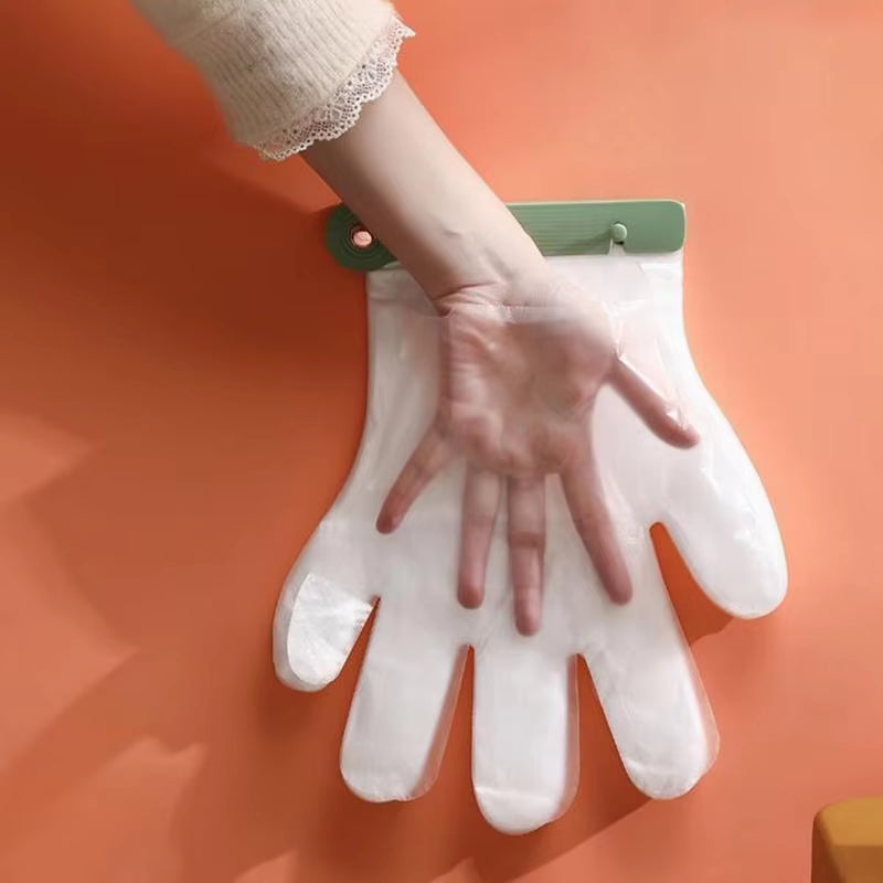 Kitchen Wall Mounted Disposable Gloves Dispenser Punch-Free Gloves Clip Cabinet Glove Storage Holder Kitchen Organizer