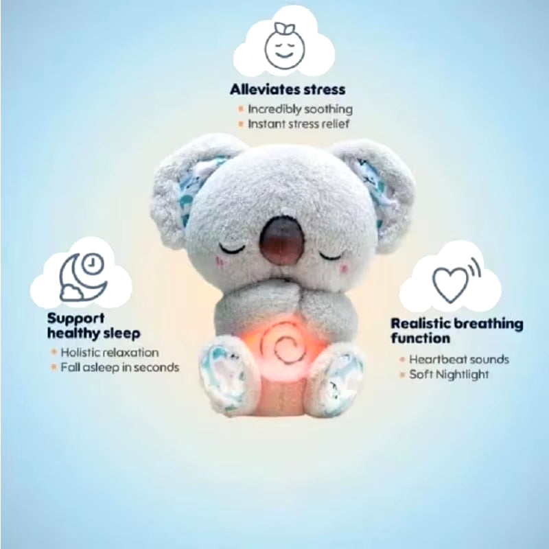 Kawaii Stitch Plush Doll Baby Sleeping Companion Sound Soothing Musical Kawaii with Air Bag and Light Doll Breathing Toys Gifts