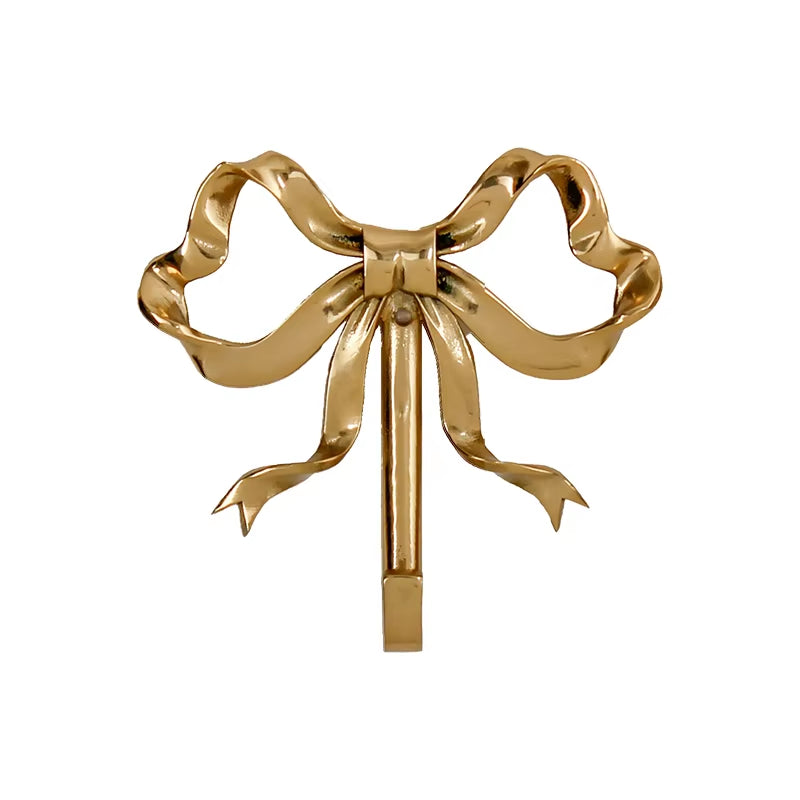 Nordic Retro Clothes Hook Coat Hook Bedroom Porch Bathroom Decoration Luxury Solid Brass Bow Shape Wall Hook